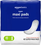 Maxi Pads For Periods- Thick, Super Absorbency, Unscented, 48 Count, 1 Pack. Fixed Price $11.93.