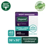 Depend Underpads Xl, Disposable Incontinence Bed Pads, 36"X30", 48 Ct, Leak Lock. Fixed Price $59.99.