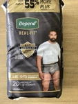 Real Fit Depend Diapers Incontinence Underwear Men Disposable Maximum Absorb Xl. Fixed Price $38.95.