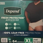 Depend Adult Male Diapers Xl 64 Pack. Fixed Price $29.99.