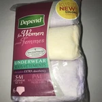 New Depend Women Cotton Underwear Extra Absorb 6 Count Size S-m 4-10 Sealed. Fixed Price $8.95.