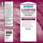 Sage 2% Chlorhexidine Gluconate Cloth Preoperative Skin Preparation 7.5"X7.5". Fixed Price $7.47.
