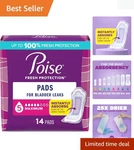 Ultimate Comfort Poise Incontinence Pads - 5 Drop, 14 Count, Maximum Protection. Fixed Price $11.99.