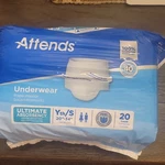 Attends Underwear Incontinence Pants Ultimate Absorbency Yth/s White 20 Ct. Fixed Price $14.99.