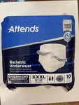 Attends Bariatric Underwear Xxxl New) Overnight Absorbency 10 Count. Fixed Price $39.00.