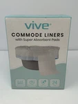 New! Vive Commode 24 Pack Liners For Bedside Toilet Chair Bucket, Bedpan A9. Fixed Price $14.98.