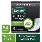 Depend Guards Incontinence Pads For Men, Maximum Absorbency, 84 Count. Fixed Price $73.99.