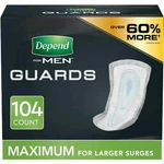 Depend Incontinence Guards For Men Maximum Absorbency 104 Count *new. Fixed Price $33.99.