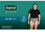 Depend Fit-flex Men's Underwear 80 Count Extra Large (44-54 In) Discreet New. Fixed Price $69.99.