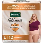 Depend Silhouette Large Pink Incontinence Underwear For Women 12 Count. Fixed Price $21.09.