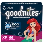 Goodnites Girls Nighttime Bedwetting Underwear Extra Small 28-43 Lbs 99 Count. Fixed Price $84.59.
