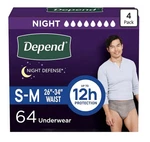 Depend Defense Adult Incontinence Underwear For Men, Overnight, S/m, 64CT. Fixed Price $39.95.
