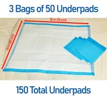 K2 Health Products Inspire Disposable Incontinence Underpads, 24" X 30", 150. Fixed Price $50.00.