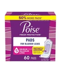 Poise Fresh Protection Pads, #5 Maximum Long 60 Total Women Incontinence. Fixed Price $10.49.