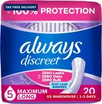 Always Discreet Adult Incontinence Pads For Women, Maximum Absorbency, Long Leng. Fixed Price $13.48.