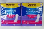 Always Discreet Incontinence Bladder Leak Liners #2 Long 111 Ct,pack Of 2=222. Fixed Price $29.99.