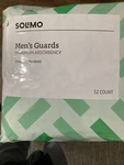 Amazon Solimo Men's Guards Maximum Absorbency Pads 52 Count One Size Fts Most. Fixed Price $5.00.
