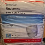 Packs Cardinaldisposable Underwear X-large 48-66 14 Ct Moderate Absorbency. Fixed Price $23.00.