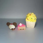 Set Of 3 Multicolor Tear-resistant Foam Squeeze Balls Cupcake Slice Popcorn. Fixed Price $10.94.