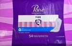 Poise Incontinence For Women, #4 Moderate Long, 54 Pads, Disheveled Bags. Fixed Price $20.00.