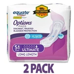 Equate Options Women Incontinence Pads Long Ultimate Absorbency, 102 Count. Fixed Price $49.34.