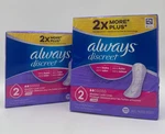 Always Discreet Incontinence Bladder Leak Liners #2 Long , 222 Count. Fixed Price $26.00.