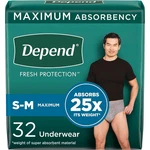Depend Fresh Protection Underwear For Men, Maximum. Fixed Price $76.99.
