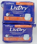 Livdry Adult Diapers Large Incontinence Underwear, Super Absorbency 32CT. Fixed Price $55.00.