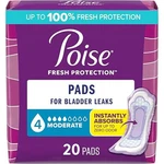 Poise Incontinence Pads For Women, 4 Drop Absorbency, Regular Length, 20 Count. Fixed Price $15.88.