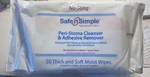 Safe-n-simple Peri-stoma Cleanser Adhesive Remover 50 Thick Soft Moist Wipes. Fixed Price $7.99.