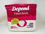 Depend Vtg Fitted Briefs 22 Diapers Medium 1996 Usa Leakage Barrier 90S Nos. Fixed Price $199.97.
