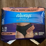 Always Discreet Boutique Incontinence Postpartum 18 Underwear Size 14-20 New. Fixed Price $17.00.