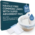 Lunderg Commode Liners With Absorbent Pads - Value Pack Medical Grade 50 Count. Fixed Price $42.05.