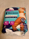Because Sensitive Overnight Incontinence Underwear Xl Extra Large 12 Count New. Fixed Price $17.99.
