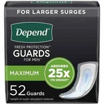 Depend Incontinence Guards For Men, Maximum, 44 Ct, Open Box. Fixed Price $7.00.