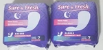 Set Of 2 Sure & Fresh Maxi Pads Overnight 7 Count Each Unscented. Fixed Price $12.99.