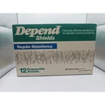 Vtg 1982 Kimberly-clark Depend Shields Regular Absorbency Bladder Control. Fixed Price $50.00.