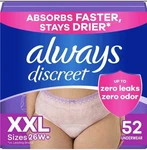 Always Discreet Incontinence Underwear For Women Maximum Protection, Xxl 52CT. Fixed Price $38.00.