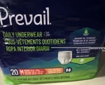 Prevail Daily Underwear Extra Absorbency 20 Count Omni-odor Guard Maxsorb Gel. Fixed Price $13.00.