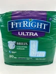 Fit Right Ultra Medline Large Briefs 48-58" 20 Qty Anti-leak Guard New. Fixed Price $18.70.