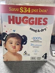 Huggies Snug & Dry Diapers Size 4 210 Count 22-37 Lb White Baby Girls Leakproof. Fixed Price $44.99.