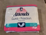 Vintage Nos 1995 Attends Guards Regular Absorbency 32 Pack Sealed Proctor Gamble. Fixed Price $88.88.