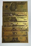 Us Dollar 24K Gold Plated Foil Packet Commemorative 7 Banknotes. Fixed Price $20.00.