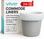 Vive Commode Liners For Bedside Toilet Chair Bucket, Bedpan (24 Pack) - Caregive. Fixed Price $12.98.