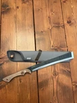 Barebones Nata Machete Wood Handle Gray Sheath. Fixed Price $75.00.
