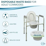 Tidycare Bedside Commode Liners For Portable Toilet Chair Bucket, Pack Of 95. Fixed Price $12.00.