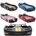 Boys Black Red Blue Pink Turbo Race Car Strip Twin Bed Plastic Kid Child Toddler. Fixed Price $278.40.