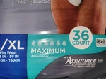 Assurance Briefs L/xl, Max Absorbency 36 Count, Unopened. Fixed Price $26.99.