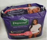 Depend Defense Large Incontinence Underwear Brief For Women (14) Overnight. Fixed Price $20.86.