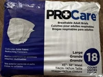 Procare Breathable Adult Incontinence Diapers With Tabs Large 45-58 Inch Unisex. Fixed Price $15.00.
